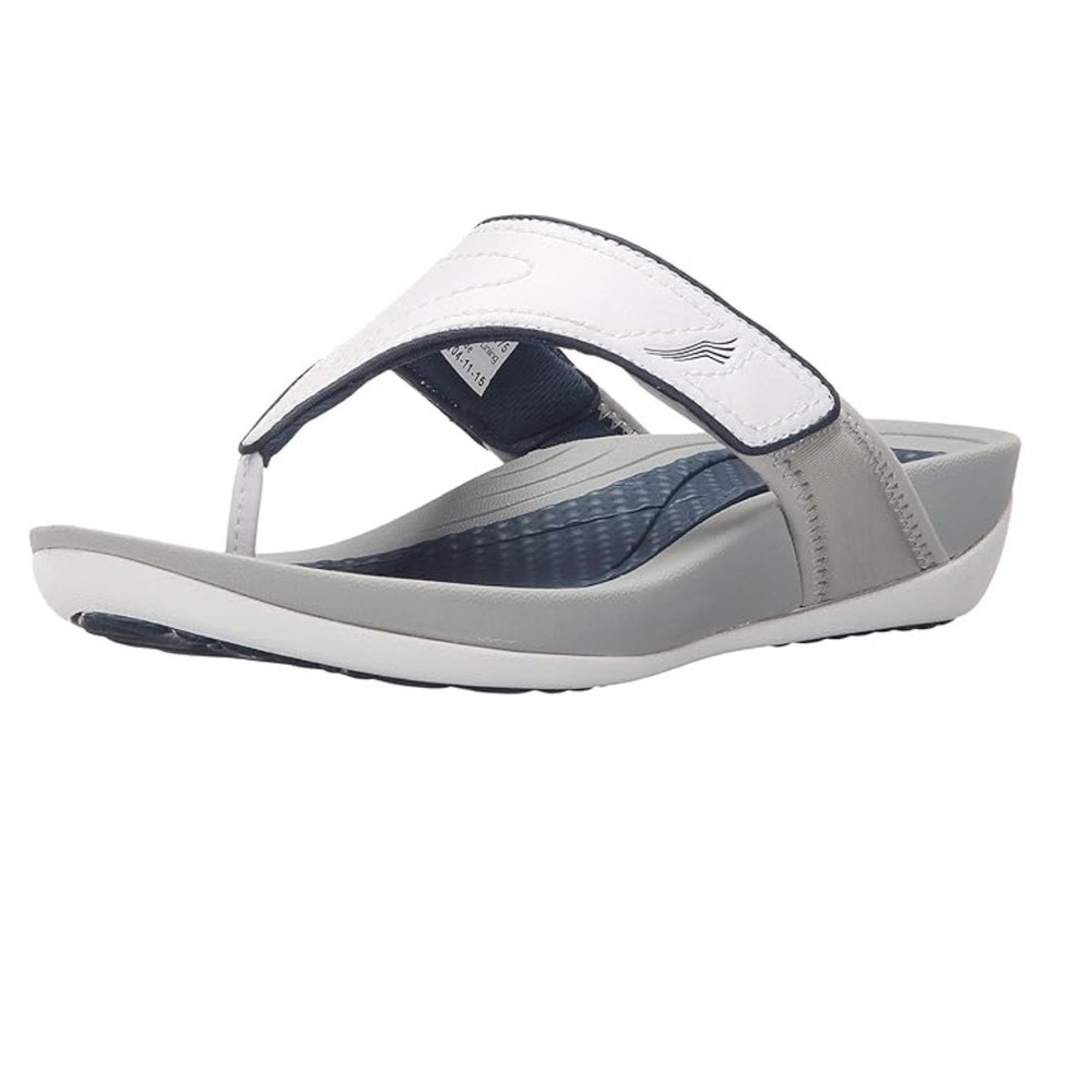Dansko Katy Womens White Navy Blue Thong Sandals Comfort Slides 41 (US 10.5-11) - Picture 2 of 7